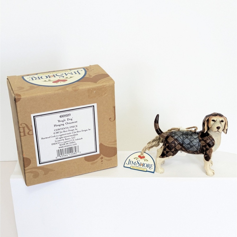 Jim Shore Heartwood Creek Beagle Dog Hanging Ornament Resin 4008109 2007